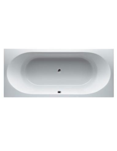 Acryl Rechteckbadewanne oval Abfluss mittig B: 1700 x T: 750 x H: 450 mm