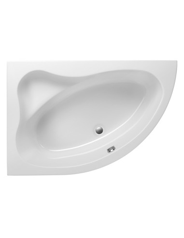 Trendshop-Bad Acryl Raumspar-Badewanne halbrund links B: 1500 x T: 1000 x H: 430 mm