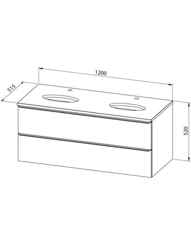 Unterschrank für Aufsatzbecken adopto vibe 120 cm