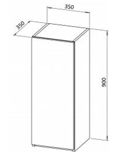 Hochschrank pure basic 90, 1 Tür B: 35 x H: 90 x T: 35 cm