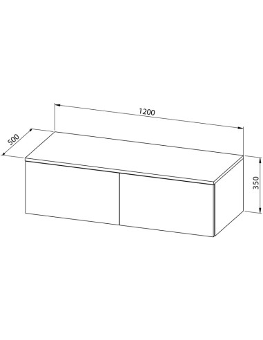 Hängeschrank adopto free B: 120 cm, H: 35 cm, T: 50 cm mit 2 Schubladen