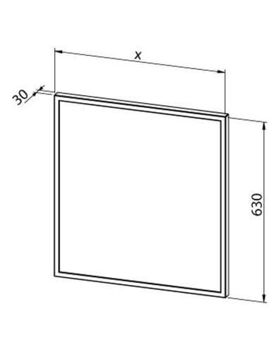 TsB Spiegel mit Aluminiumrahmen B: 90 x H: 63 x T: 3 cm